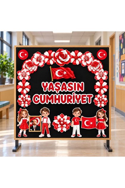 YAŞASIN CUMHURİYET Hazır Fügür Kesim Pano Süsü