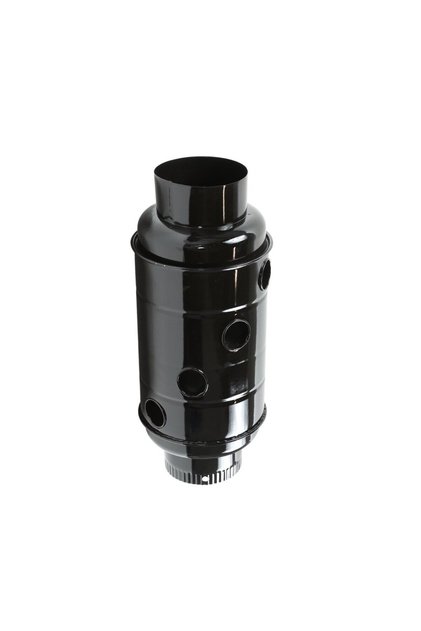 Recuperator de căldură emailat negru, Ø 130 mm, burlan sobă