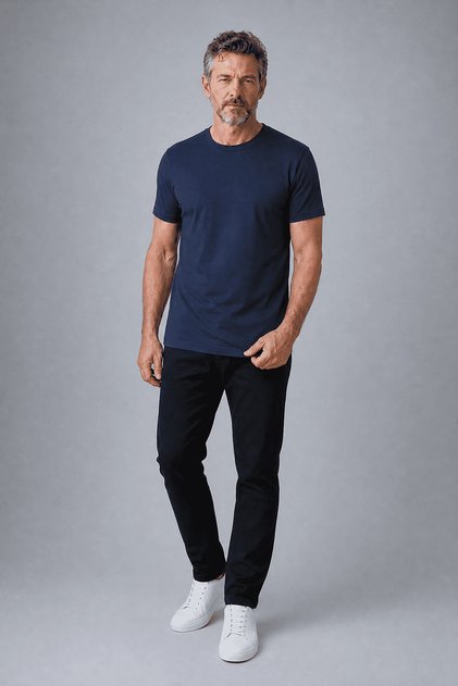 Navy Blue Studio Crew Neck T-Shirt