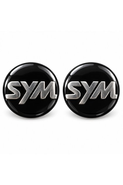 SYM Gümüş Siyah 2 Adet Damla Kabartmalı 3D Etiket Sticker Redlinegrafik