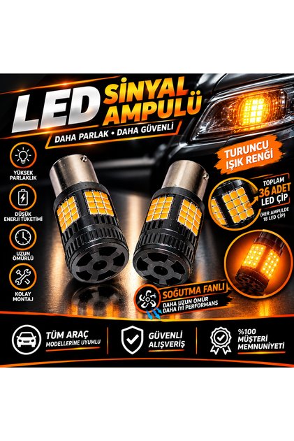 Fanlı Turuncu Led Sinyal Ampulü