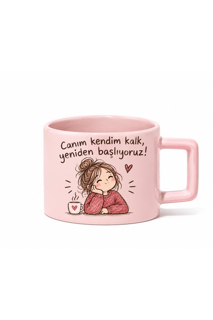 Mugtory – Yeniden Başlıyoruz Motivasyon Tasarımlı Hediyelik Seramik Kupa