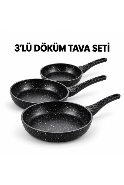 3 lü döküm tava