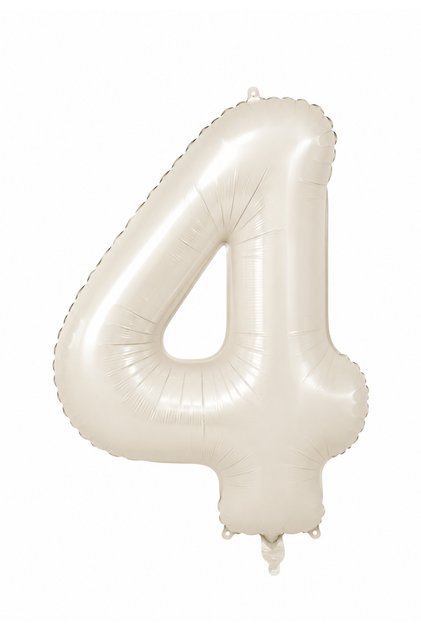 4 Cream Number Foil Balloons 76 cm 34 Inch Large Size Four Number Balloons Birthday Age Party Celebration Photo Concept Balloon