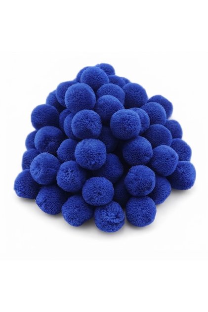 50 Pieces 2cm Saks Blue Pompoms Soft Pompoms Plush, Felt Pompoms, Wool Pompoms, Cat Pompoms