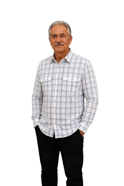 Men's Classic Wide Cut Plaid Pocket Short Sleeve Cotton Shirt