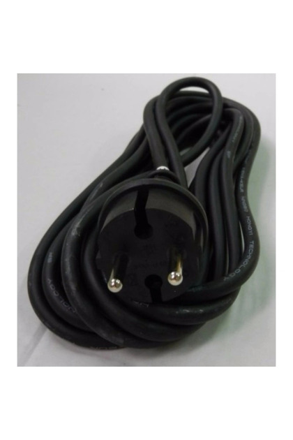 Cordon electric cu ștecher 2 m, cablu 3x2,5 mm², negru, fișă schuko