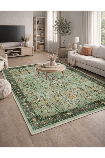 Modern Desen Dijital Baskı Halı | Yıkanabilir Kaymaz Taban Salon Halısı
