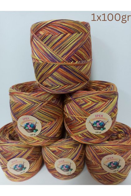 Viskon Merserize Koton Örgü İpi Batik Renk Geçişli 100gr