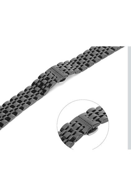 20mm Black Color Steel Watch Band