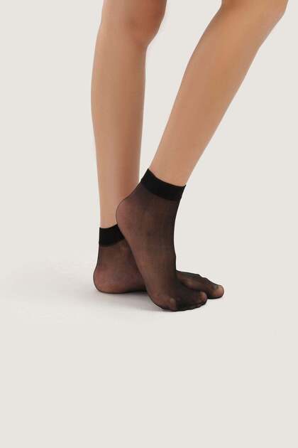 Carina Short Voile Socks - Black