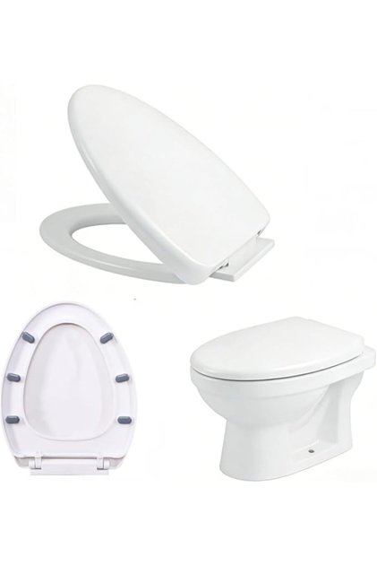Toilet Seats,V-Shaped Toilet Seat With Silent Soft-Close Function, Sturdy And Durable, Not Ea