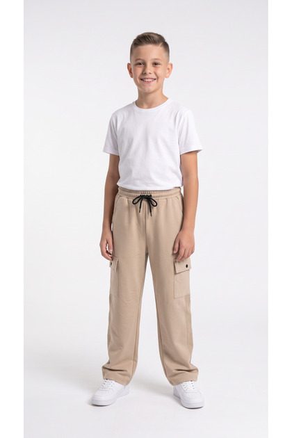 Cargo Pocketed Pocketed Zipper Closure Boys' Sweatpants
