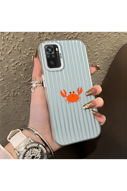 Redmi Note 10 4G/Note 10S Compatible Simple Line Cartoon Little Red Crab Anti-Knock Drawing