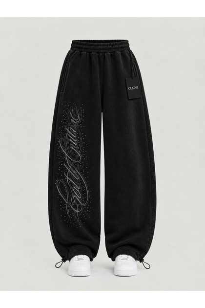 Angel Taşlı Baggy Unisex Eşofman Altı