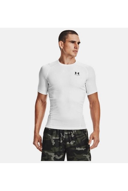 Heatgear Armour Compression White Black Men's T-Shirt 1361518-100