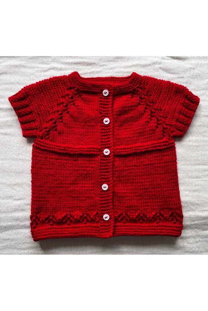 Seamless Hand Knitted Red Colored 0-4 Month Baby Girl Vest
