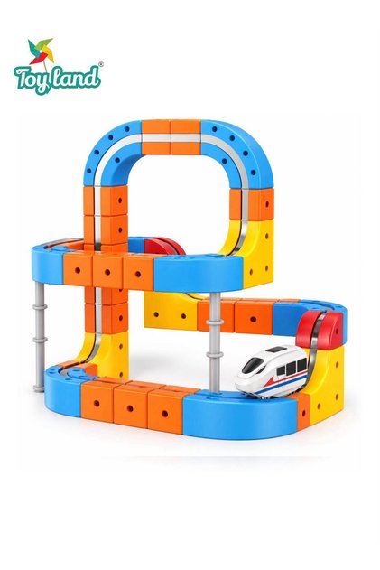 Magnetic Levitation High-Speed Train Track Building Set for Kids, DIY Magnetic Railway Construction Toy with Powered Train, Vertical Wall & Upside-Down Track Play, STEM Building Toy for Ages 6+