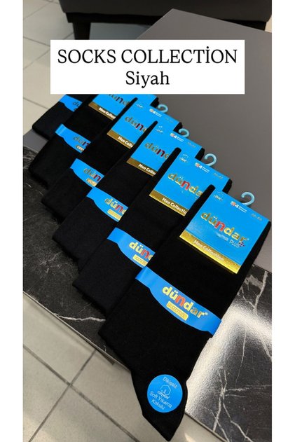 SİYAH PAMUKLU 4 MEVSİMLİK DİKİŞSİZ ERKEK ÇORAP