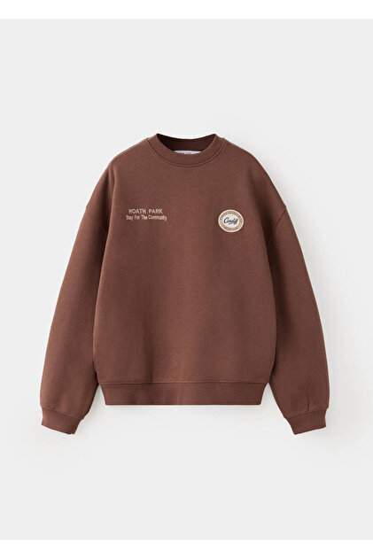 Oversize desenli sweatshirt