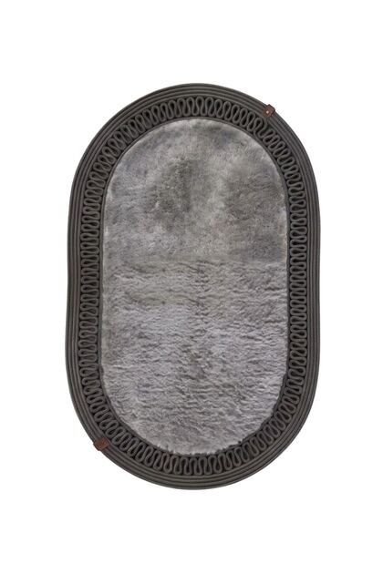 Luna Series Plush Textured Oval Mat 40X60 cm - Non-Slip Bathroom and Door Mat with Jute Edges