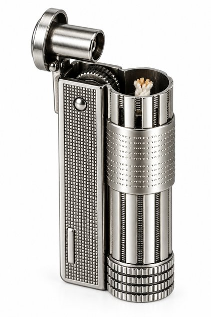 Benzinli Muhtar Çakmağı Fitilli Klasik Nostaljik Metal Çakmak 6,3 cm