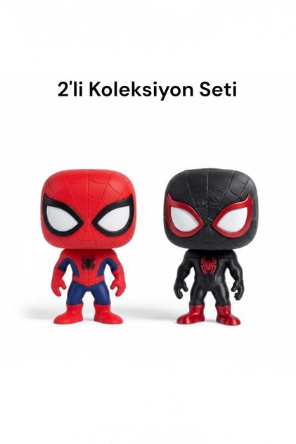 Spider-Man & Miles Morales 2'li Set 3D Baskı Figür Örümcek Adam Masaüstü Dekor Biblo Seti (10 cm)