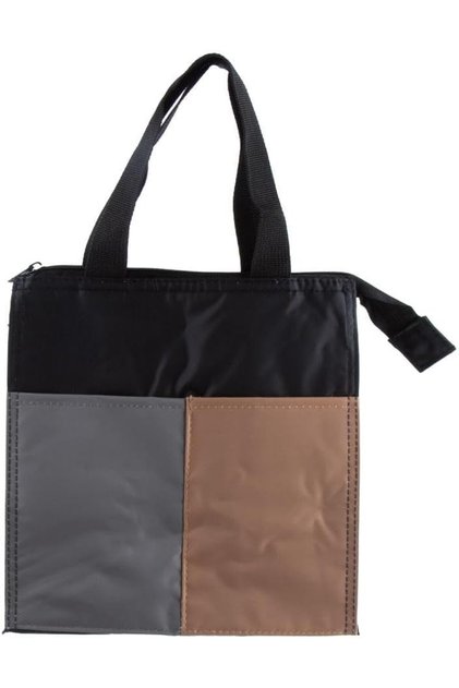 Wide Gusset Lunch Bag with Pocket | Brown | Insulated Food Carry Bag for Work, School & Travel