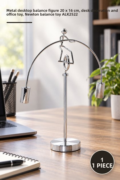 1 bucată Newton Balance Man – Figurină metalică de echilibru pentru birou 20 X 16 CM, Decor pentru masă și jucărie de birou, Jucărie Newton Balance ALK2522