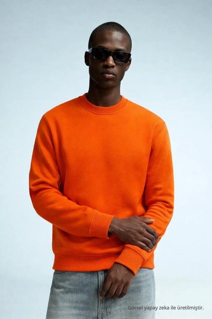Sweatshirts - Orange - Casual