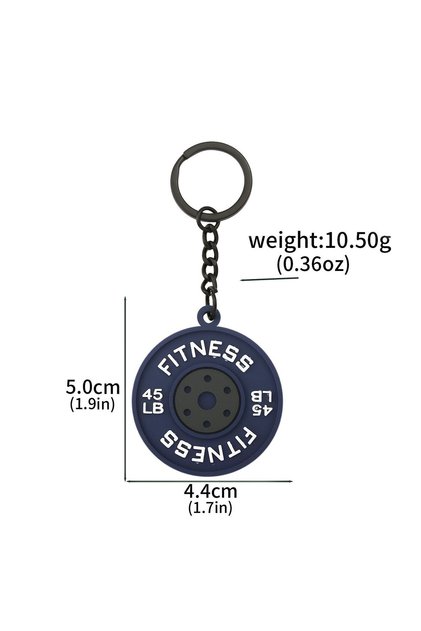 K00925-10 2025 HOT! Fitness Keychain Gym Barbell Key chain Weightlifting Keyring Silicone Weight Pla