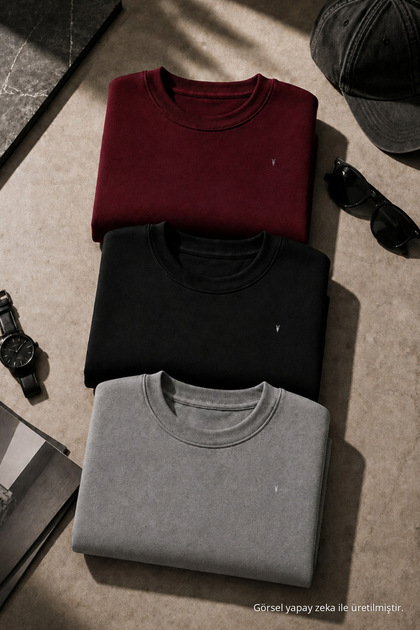 Men's Long Sleeve Trendy Loose 3-Piece Sweatshirt