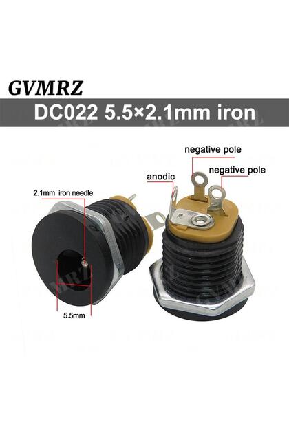 Type 2 10PCS/lot DC022 DC-022 5.5x2.1mm DC Power Socket 5.5*2.5mm DC Connector 5.5*2.1 Round Hole I