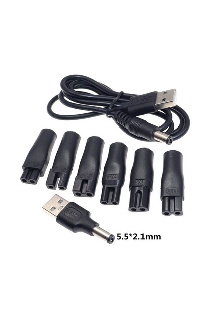 8 pcs 8 PCS Power Cord 5V Replacement Charger USB Adapter Suitable for All Kinds Hair Clippers, Bear