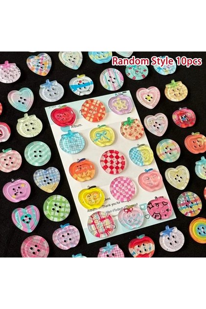 10PCS 10/20pcs Dopamine Button Mixed Colored Transparent Decorative Scrapbook DIY Crafts Baby Clothi