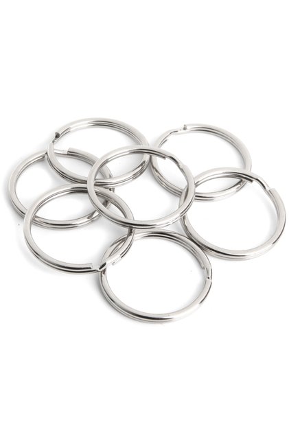 25mm 100pcs 20/50/100pcs Key Rings 15/20/25/28/30/32/35mm Round Flat Line Split Rings Keyring for Ma