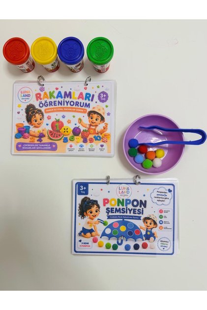 Seyahat Matematik Kiti -1 Oyun & 1 Etkinlik / Rakamları Öğreniyorum + Ponpon Şemsiyesi Oyunu