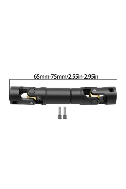 black-L65MM Metal Internal Spline Drive Shaft Universal Joint Driveshaft for 1/10 RC Car Crawler Axi