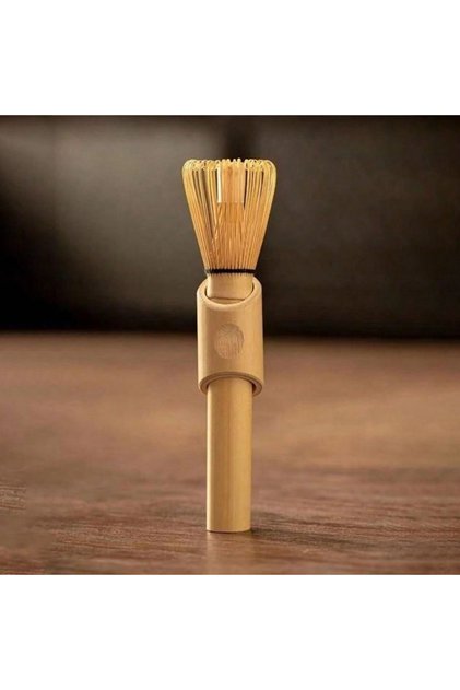 Long Pole 1pcs Handmade Golden Bamboo Matcha Whiskey, Traditional Japanese Matcha Blender - Tea Set
