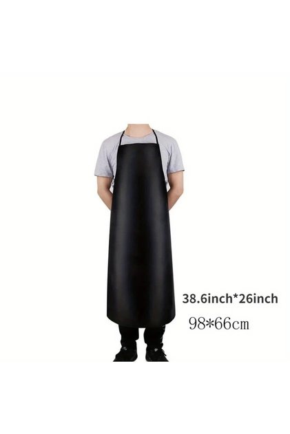 M PU Leather Waterproof Heavy Duty Bib Work Apron Kitchen Dishwashing Butcher Cleaning Workshop Fish