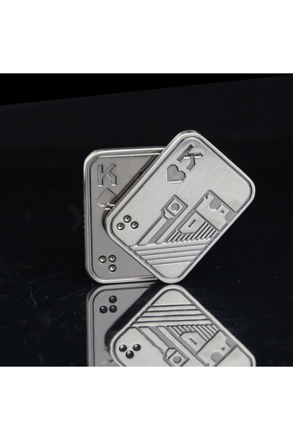 Silver K Fidget Spinner AA KK Fingertip Gyro Solution Pressure Reduction Toy Push Poker Push Card ED