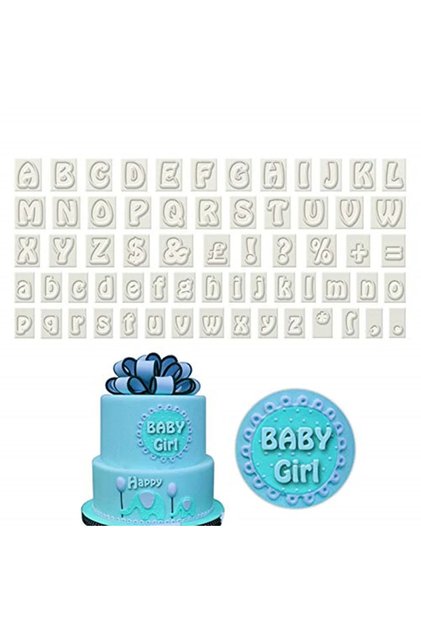 64pcs 64 Piece Plastic Alphabet Cookie Cutter Set Fondant Cutters Mold Upper and Lower Case Art Deco