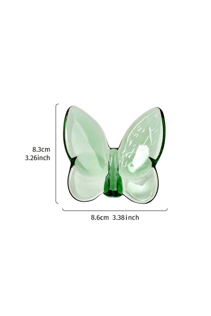 shuijinghudie lvX 1PC, A Colored Glass Material Crystal Butterfly-Shaped Desktop Decorative Item