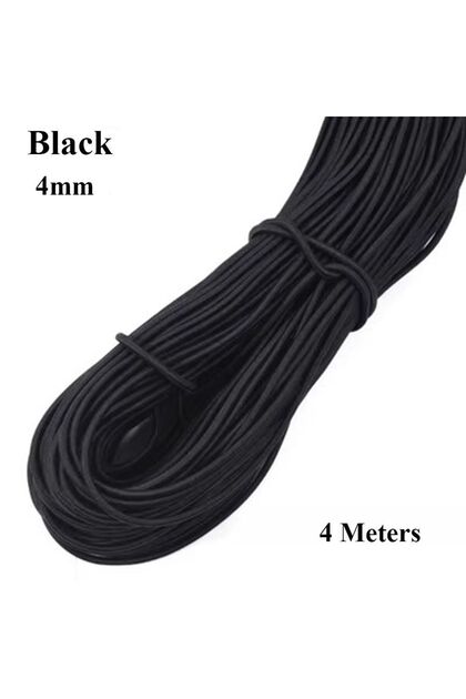 Black-4mm High-Quality Strong Elastic Rope 4 Colors Elastic Rope Rubber Band 4 Meters Length Sewing