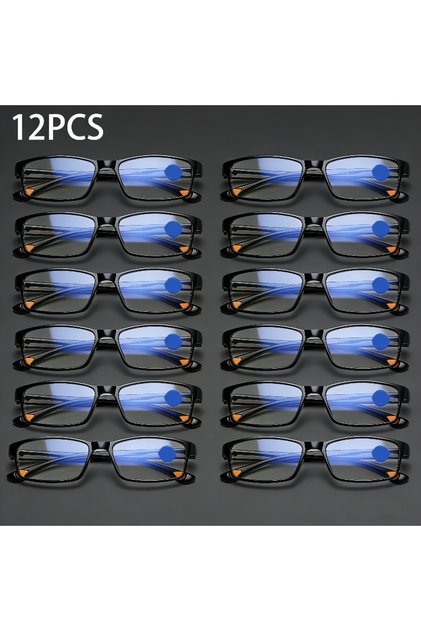 +300 12pcs black 12pcs Classic Black Reading Glasses Lightweight, +1.0~+4.0 Ideal Gift for Seniors.