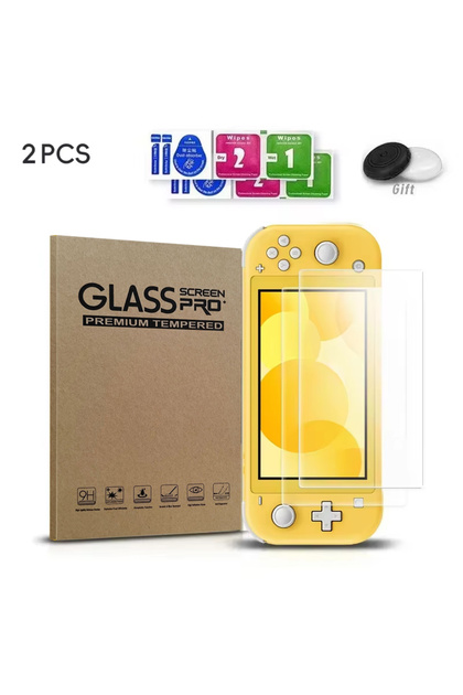 قطعتان من واقي الشاشة الزجاجي المقوى DATA FROG المتوافق مع Switch Lite HD Clear Screen Protection