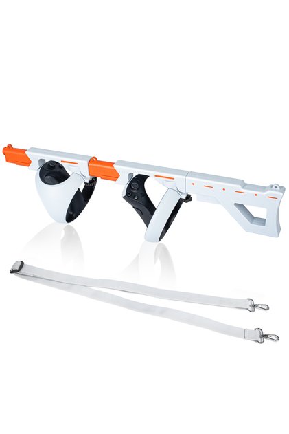 White DEVASO Magnetic VR Gun Stock for PSVR2 Handle Attachment with Shoulder Straps for Enhance FPS