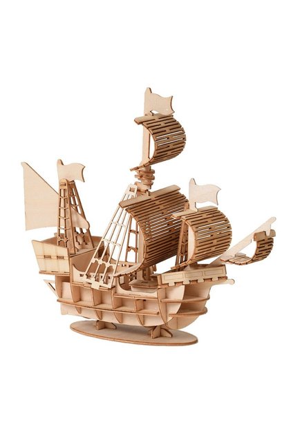 1pc 3D Sailboat Wooden Puzzle Assembly Model Puzzle DIY Wooden Crafts 3D Puzzle Toys Gifts