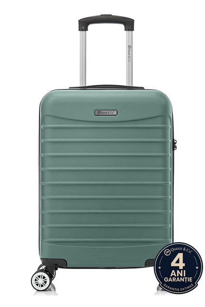 Troler Cabina Line,55x38x21cm,troller Bagaj De Mana, valiza Cabina 4 Roti,cifru,ABS,Turcoaz Deschis