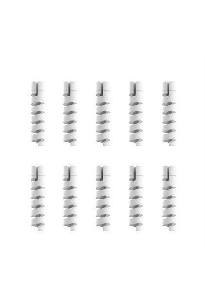 White 10PCS 10PCS Soft Cable Protector Silicone Spiral Winder USB Charge Cable Protection For Androi